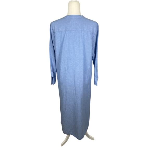 Vineyard Vines Linen Blend Button Front Midi Cover-Up Dress Blue Size Medium - Picture 7 of 12